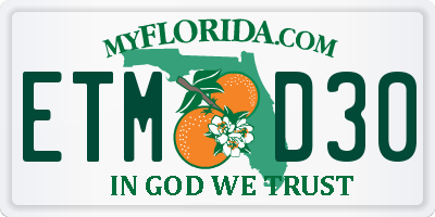 FL license plate ETMD30