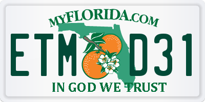 FL license plate ETMD31