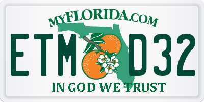 FL license plate ETMD32