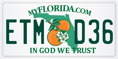 FL license plate ETMD36