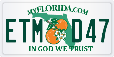 FL license plate ETMD47