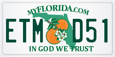 FL license plate ETMD51