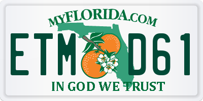 FL license plate ETMD61