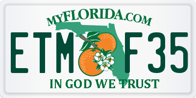 FL license plate ETMF35