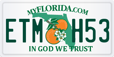 FL license plate ETMH53
