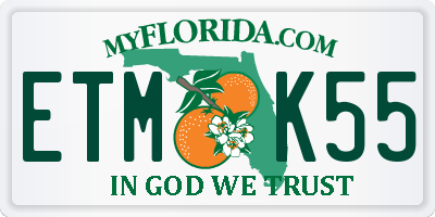 FL license plate ETMK55