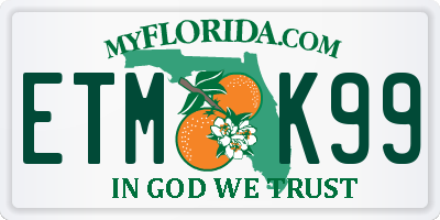 FL license plate ETMK99