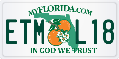 FL license plate ETML18