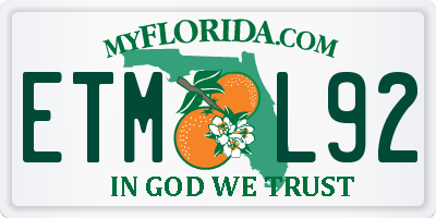 FL license plate ETML92