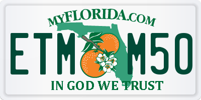FL license plate ETMM50