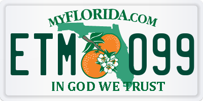 FL license plate ETMO99