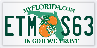 FL license plate ETMS63