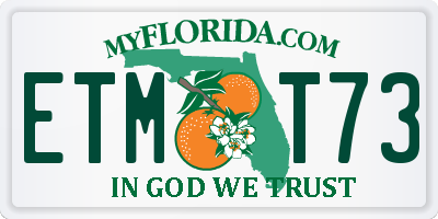 FL license plate ETMT73