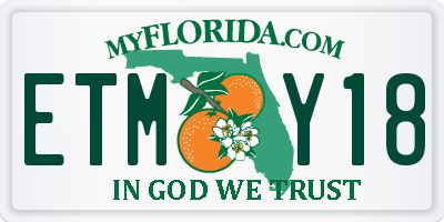 FL license plate ETMY18