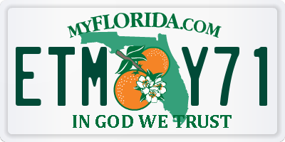 FL license plate ETMY71