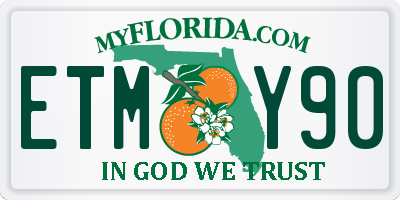 FL license plate ETMY90