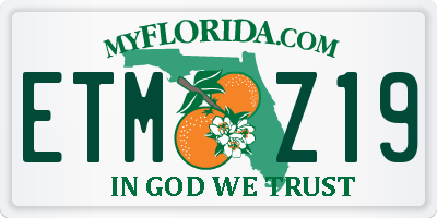 FL license plate ETMZ19