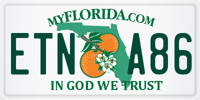 FL license plate ETNA86