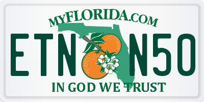 FL license plate ETNN50