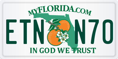 FL license plate ETNN70