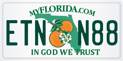 FL license plate ETNN88