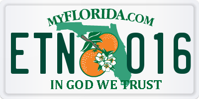 FL license plate ETNO16