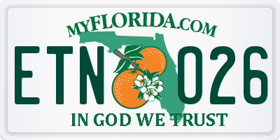 FL license plate ETNO26