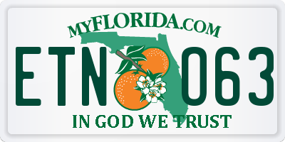 FL license plate ETNO63