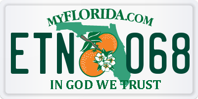 FL license plate ETNO68