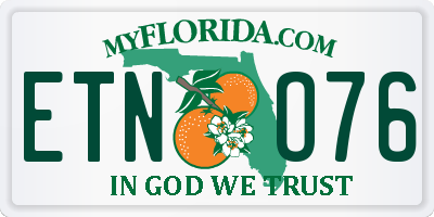 FL license plate ETNO76