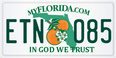 FL license plate ETNO85