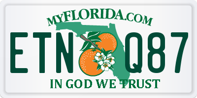 FL license plate ETNQ87
