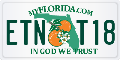 FL license plate ETNT18