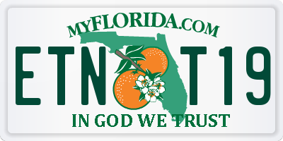 FL license plate ETNT19