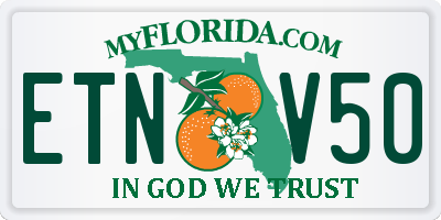 FL license plate ETNV50