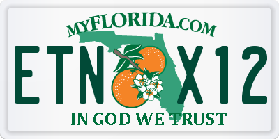 FL license plate ETNX12