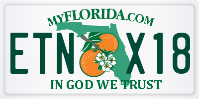 FL license plate ETNX18