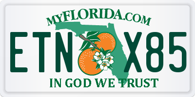 FL license plate ETNX85