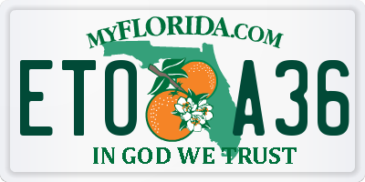 FL license plate ETOA36