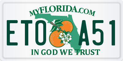 FL license plate ETOA51