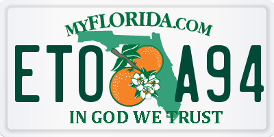 FL license plate ETOA94