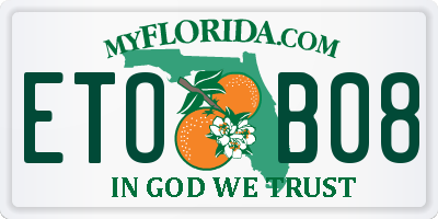 FL license plate ETOB08