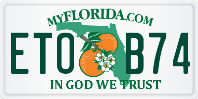 FL license plate ETOB74