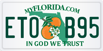 FL license plate ETOB95