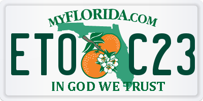 FL license plate ETOC23
