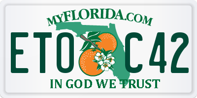 FL license plate ETOC42