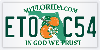 FL license plate ETOC54