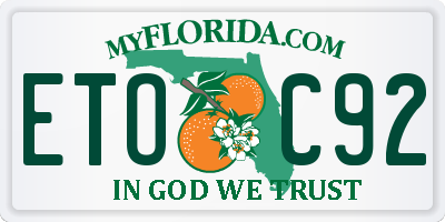 FL license plate ETOC92