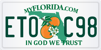 FL license plate ETOC98