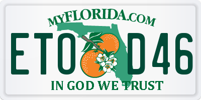 FL license plate ETOD46
